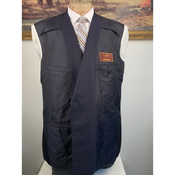 44R Brioni Aurelio Navy Striped Double Breasted Sport Coat - Picture 11 of 15